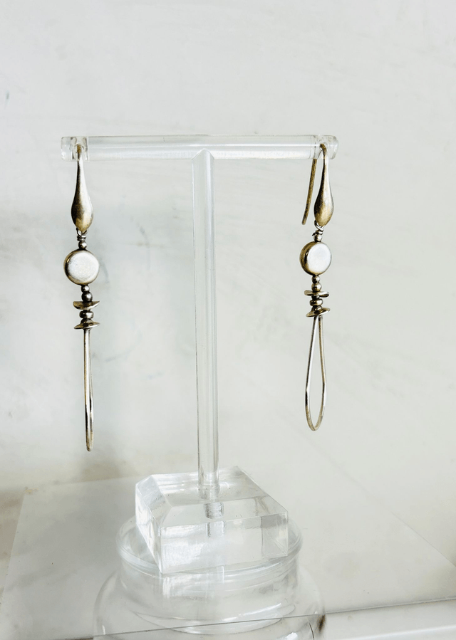 Boucles d'oreille en argent, goutte lisse Cowboy.